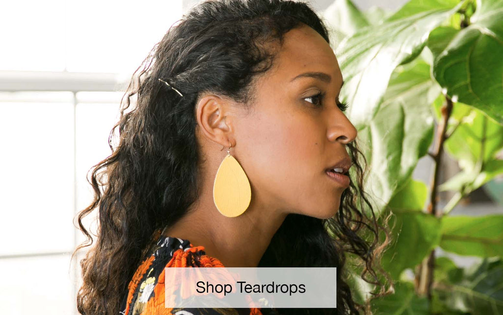 Shop our wide selection of teardrop leather earrings.