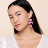 Calla Leather Earrings in Thulian Pink