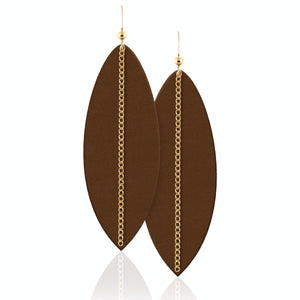 Cacao Linked Leather Earrings ©
