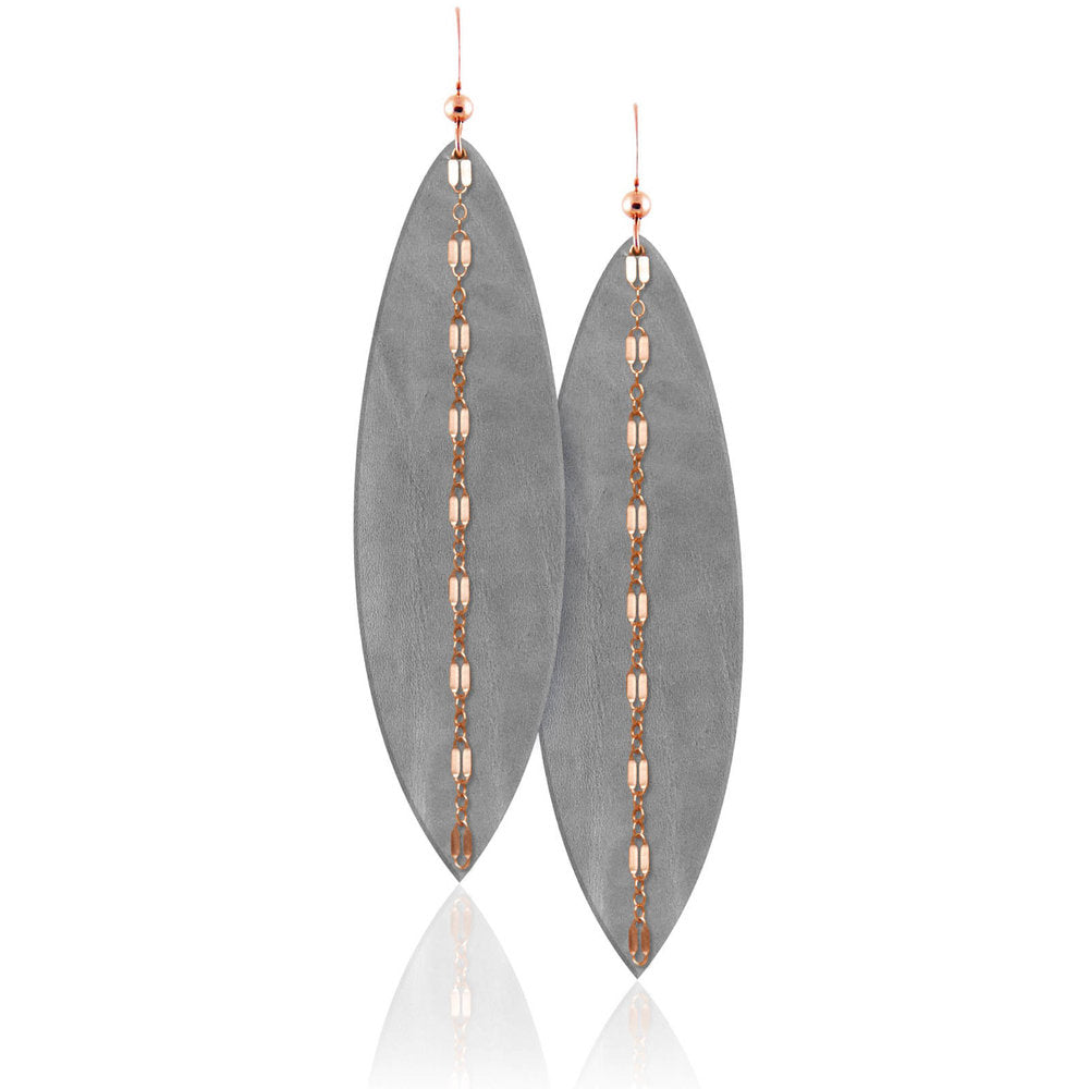Touch of Grey Linked Leather Earrings ©