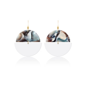 Abalone Eclipse Leather Earrings