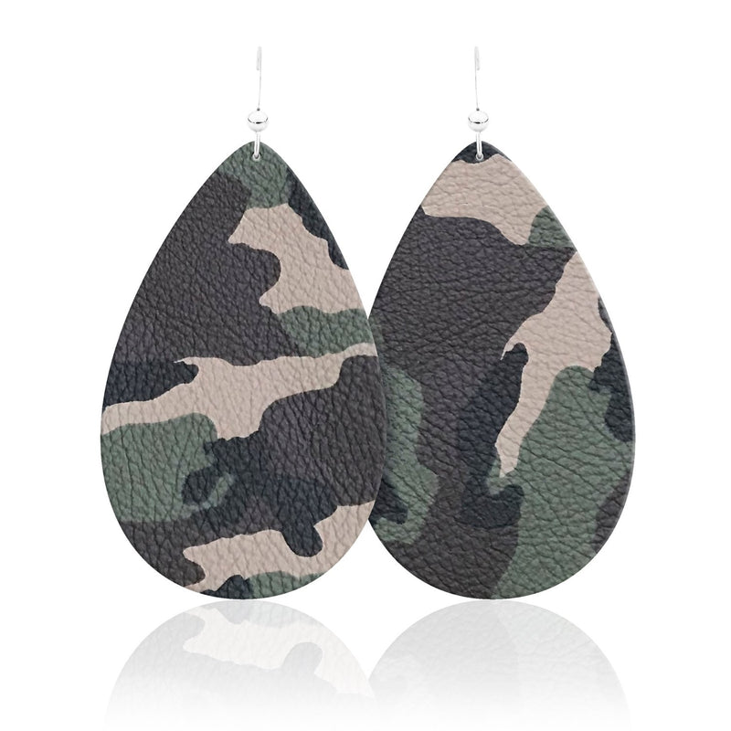 Large Camo Statement Earrings