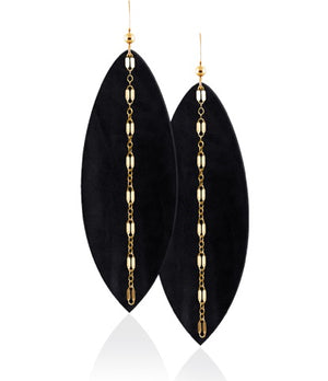 Midnight Linked Leather Earrings