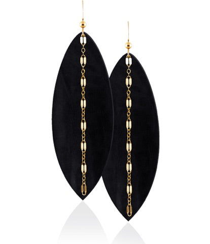Midnight Linked Leather Earrings