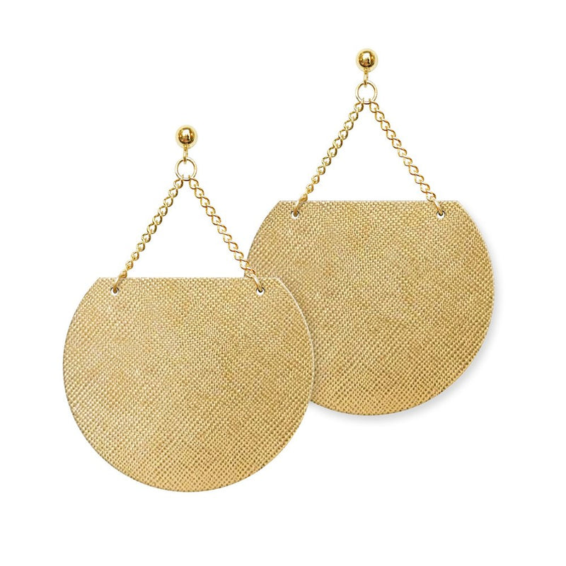 Sol Leather Earrings in Gold Luster