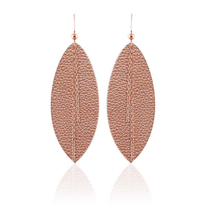 Rose Gold Linked Leather Earrings